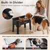 URPOWER Mess Proof Elevated Dog Bowls 4 Height Adjustable Raised Stand with No Spill Water Bowl and Slow Feeder Dog Bowls Non-Slip Food and Water Bowl Set for Small, Medium & Large Dogs(Matte Black)