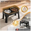 URPOWER Mess Proof Elevated Dog Bowls 4 Height Adjustable Raised Stand with No Spill Water Bowl and Slow Feeder Dog Bowls Non-Slip Food and Water Bowl Set for Small, Medium & Large Dogs(Jet Black)