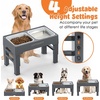 URPOWER Raised Dog Bowls 4 Height Adjustable Elevated Bowl Stand with Stainless Steel Water Bowl Non-Slip Dog Food Bowls Stand for Small Medium Large Dogs and Pets(Steel Grey)