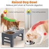 URPOWER Raised Dog Bowls 4 Height Adjustable Elevated Bowl Stand with Stainless Steel Water Bowl Non-Slip Dog Food Bowls Stand for Small Medium Large Dogs and Pets(Steel Grey)