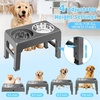 URPOWER Raised Dog Bowls 4 Height Adjustable Elevated Bowl Stand with Stainless Steel Water Bowl Non-Slip Dog Food Bowls Stand for Small Medium Large Dogs and Pets(Dark Grey)