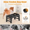 URPOWER Raised Dog Bowls 4 Height Adjustable Elevated Bowl Stand with Stainless Steel Water Bowl Non-Slip Dog Food Bowls Stand for Small Medium Large Dogs and Pets(Matte Black)