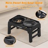 URPOWER Raised Dog Bowls 4 Height Adjustable Elevated Bowl Stand with Stainless Steel Water Bowl Non-Slip Dog Food Bowls Stand for Small Medium Large Dogs and Pets(Matte Black)