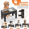 URPOWER Raised Dog Bowls 4 Height Adjustable Elevated Bowl Stand with Stainless Steel Water Bowl Non-Slip Dog Food Bowls Stand for Small Medium Large Dogs and Pets(Carbon Black)
