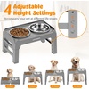 URPOWER Raised Dog Bowls 4 Height Adjustable Elevated Bowl Stand with Stainless Steel Water Bowl Non-Slip Dog Food Bowls Stand for Small Medium Large Dogs and Pets(Light Grey)