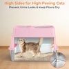 URPOWER Stainless Steel Cat Litter Box with 110° Flip-Top Lid, XL Enclosed Metal Litter Box for Large Cats, Odor Control, Anti-Urine Leakage, Non-Stick Pan, Front Entry Top Exit, Scoop & Mat Included(Pink)