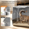 URPOWER Stainless Steel Cat Litter Box with 110° Flip-Top Lid, XL Enclosed Metal Litter Box for Large Cats, Odor Control, Anti-Urine Leakage, Non-Stick Pan, Front Entry Top Exit, Scoop & Mat Included(Light Gray)