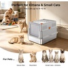 URPOWER Stainless Steel Cat Litter Box with 110° Flip-Top Lid, XL Enclosed Metal Litter Box for Large Cats, Odor Control, Anti-Urine Leakage, Non-Stick Pan, Front Entry Top Exit, Scoop & Mat Included(Light Gray)