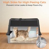 URPOWER Stainless Steel Cat Litter Box with 110° Flip-Top Lid, XL Enclosed Metal Litter Box for Large Cats, Odor Control, Anti-Urine Leakage, Non-Stick Pan, Front Entry Top Exit, Scoop & Mat Included(Matte Black)