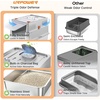 URPOWER Stainless Steel Cat Litter Box with 110° Flip-Top Lid, XL Enclosed Metal Litter Box for Large Cats, Odor Control, Anti-Urine Leakage, Non-Stick Pan, Front Entry Top Exit, Scoop & Mat Included(Light Gray)