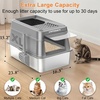 URPOWER Stainless Steel Cat Litter Box with Lid Extra Large Enclosed Litter Box Non-Sticky Metal Pan with High Sided & Scoop, Odor Free, Front & Top Entry, Anti-Leakage, Easy Cleaning(Gray)
