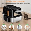 URPOWER Stainless Steel Cat Litter Box with Lid Extra Large Enclosed Litter Box Non-Sticky Metal Pan with High Sided & Scoop, Odor Free, Front & Top Entry, Anti-Leakage, Easy Cleaning(Black)