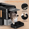 URPOWER Stainless Steel Cat Litter Box with Lid Extra Large Enclosed Litter Box Non-Sticky Metal Pan with High Sided & Scoop, Odor Free, Front & Top Entry, Anti-Leakage, Easy Cleaning(Black)