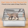 URPOWER Stainless Steel Cat Litter Box with Lid Extra Large Enclosed Litter Box Non-Sticky Metal Pan with High Sided & Scoop, Odor Free, Front & Top Entry, Anti-Leakage, Easy Cleaning(Gray)