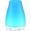 URPOWER 100ML Essential Oil Diffuser Ultrasonic Cool Mist Humidifier with 7 LED Lights, Timer & Auto-Off Quiet Aromatherapy Scent Diffuser for Home Bedroom Office Relaxation(White)