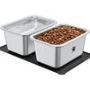 URPOWER 2 Pack 1.25 Gallon Large Dog Water Bowl, Thickened Stainless Steel Dog Water & Food Bowls with Non-Slip Mat, Spill-Proof Metal Pet Bowl Set for Medium, Large, X-Large Dogs, Indoor/Outdoor Use(1.65 Gallon)
