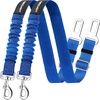URPOWER 2 Pack Dog Seat Belt, Retractable Dog Car Harness Adjustable Pet Safety Belt with Elastic Bungee Buffer, Heavy Duty & Durable & 360 Degree Swivel Dog Seatbelts(Blue)