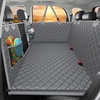 URPOWER 2026 Upgraded Back Seat Extender for Dogs – Large Hard Bottom Dog Car Seat Cover Holds 550lbs, Waterproof Dog Hammock Pet Bed with High-Density Foam Non-Slip Backseat Protector(Grey)