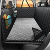 URPOWER 2026 Upgraded Back Seat Extender for Dogs – Large Hard Bottom Dog Car Seat Cover Holds 550lbs, Waterproof Dog Hammock Pet Bed with High-Density Foam Non-Slip Backseat Protector(Black and Grey)
