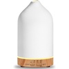 URPOWER 300ML Ceramic Essential Oil Diffuser, Ultrasonic Aromatherapy Diffuser with Wood Grain Base, 7-Color LED Lights, Auto Shut-Off, 2 Mist Modes, Cool Mist Humidifier for Home,Office