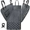 URPOWER Hard Bottom Dog Car Seat Cover for Pets 100% Waterproof Seat Cover Hammock 600D Heavy Duty Scratch Proof Nonslip Durable Back Seat Covers for Cars Trucks and SUVs(All Black)