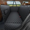 URPOWER Hard Bottom Dog Car Seat Cover for Pets 100% Waterproof Seat Cover Hammock 600D Heavy Duty Scratch Proof Nonslip Durable Back Seat Covers for Cars Trucks and SUVs(Textured Black)