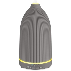 URPOWER 100ML Essential Oil Diffuser Ultrasonic Cool Mist Humidifier with 7 LED Lights, Timer & Auto-Off Quiet Aromatherapy Scent Diffuser for Home Bedroom Office Relaxation(Striped Gray)