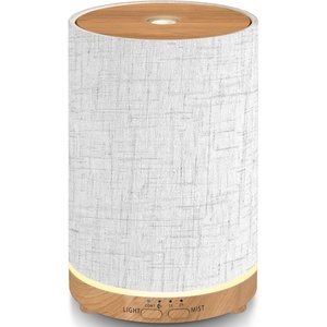 URPOWER 100ML Essential Oil Diffusers for Home with Linen Cover 7 Color Changing Lights, Timer & Auto-Off Scent Diffuser Oil Machine Humidifier Aromatherapy Air Diffusers for Bedroom, Office(Gray Linen)