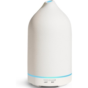 URPOWER 120ML Essential Oil Diffuser Ceramic Aromatherapy Diffuser with 7-Color LED Lights, Auto Shut-Off, 2 Mist Modes, Humidifier for Home Office Decor, Scent Diffuser for Yoga Spa(All White)