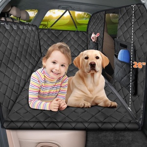 URPOWER 2026 Upgraded Back Seat Extender for Dogs – Large Hard Bottom Dog Car Seat Cover Holds 550lbs, Waterproof Dog Hammock Pet Bed with High-Density Foam Non-Slip Backseat Protector(Dark Black)