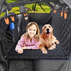 URPOWER 2026 Upgraded Back Seat Extender for Dogs – Large Hard Bottom Dog Car Seat Cover Holds 550lbs, Waterproof Dog Hammock Pet Bed with High-Density Foam Non-Slip Backseat Protector(Black with Orange)
