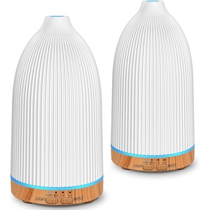 URPOWER 2PACK 150ML Essential Oil Diffusers for Home, Ultrasonic Aromatherapy Diffuser with 7 Color Changing Lights, Timer & Auto Shut-Off, Scent Diffuser for Bedroom, Office, Yoga(2)
