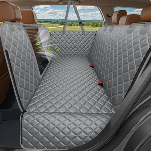 URPOWER 4 in 1 Dog Car Seat Cover for Back Seat, Waterproof Dog Hammock with Mesh Window and Side Flap Pet Car Seat Protector Dogs Backseat Cover for Cars, SUVs & Mid-Size Trucks(Grey)