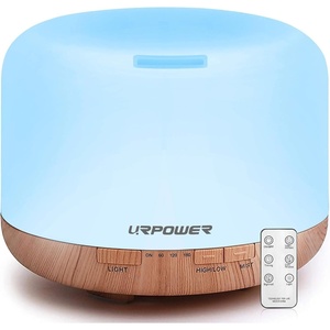URPOWER 500ML Essential Oil Diffuser Humidifiers Ultrasonic Aromatherapy Diffusers with 4 Timer Settings and Waterless Auto Shut-Off for Home Office Living Room Yoga Remote Control NOT Included(A-yellow)
