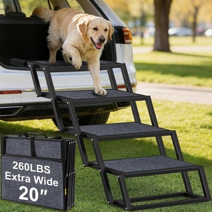 URPOWER Dog Stairs for Large Dogs Extra Wide 20″ with 5 – Step Dog Ramp Steps for Car High Bed Foldable Pet Stairs with Detachable Non Slip Surface Car Ramps for SUV Truck Supports up to 260 Lbs