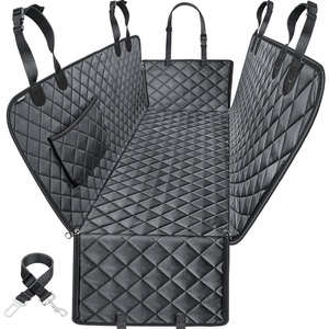 URPOWER Hard Bottom Dog Car Seat Cover for Pets 100% Waterproof Seat Cover Hammock 600D Heavy Duty Scratch Proof Nonslip Durable Back Seat Covers for Cars Trucks and SUVs(All Black)