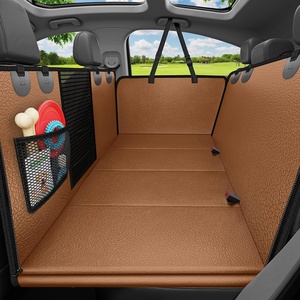 URPOWER Hard Bottom Dog Car Seat Cover for Pets 100% Waterproof Seat Cover Hammock 600D Heavy Duty Scratch Proof Nonslip Durable Back Seat Covers for Cars Trucks and SUVs(Brown)