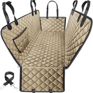 URPOWER Hard Bottom Dog Car Seat Cover for Pets 100% Waterproof Seat Cover Hammock 600D Heavy Duty Scratch Proof Nonslip Durable Back Seat Covers for Cars Trucks and SUVs(Light Brown)
