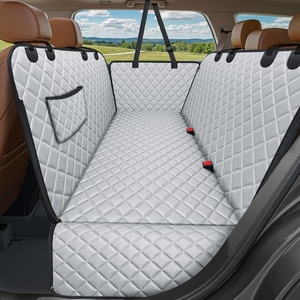 URPOWER Hard Bottom Dog Car Seat Cover for Pets 100% Waterproof Seat Cover Hammock 600D Heavy Duty Scratch Proof Nonslip Durable Back Seat Covers for Cars Trucks and SUVs(Light Gray)