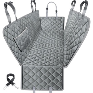 URPOWER Hard Bottom Dog Car Seat Cover for Pets 100% Waterproof Seat Cover Hammock 600D Heavy Duty Scratch Proof Nonslip Durable Back Seat Covers for Cars Trucks and SUVs(Grey)