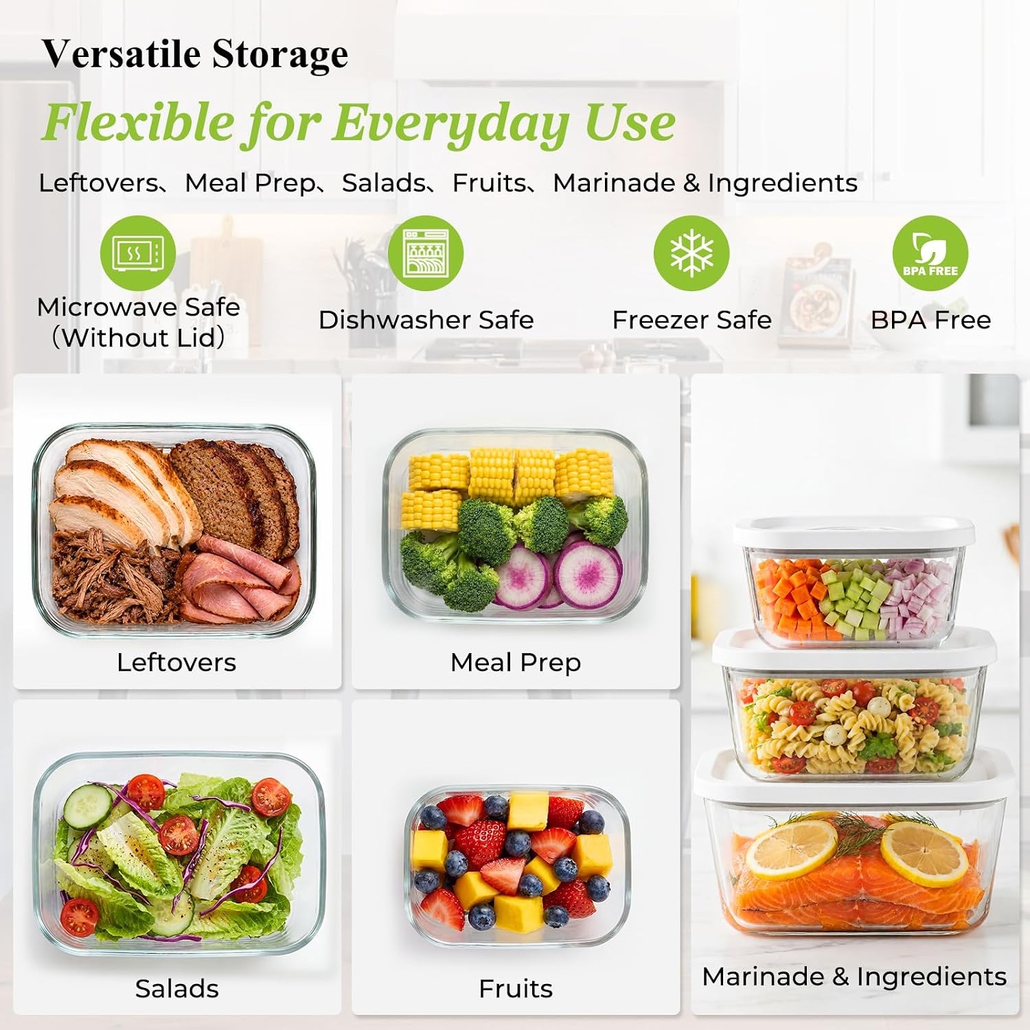 image:imageURPOWER Glass Vacuum Seal Containers for Food Storage 3PCS SetSML with Lids Airtight Food Storage Containers Stackable Vacuum Containers for Leftovers Meal Prep Fridge Freezer amp Pantry