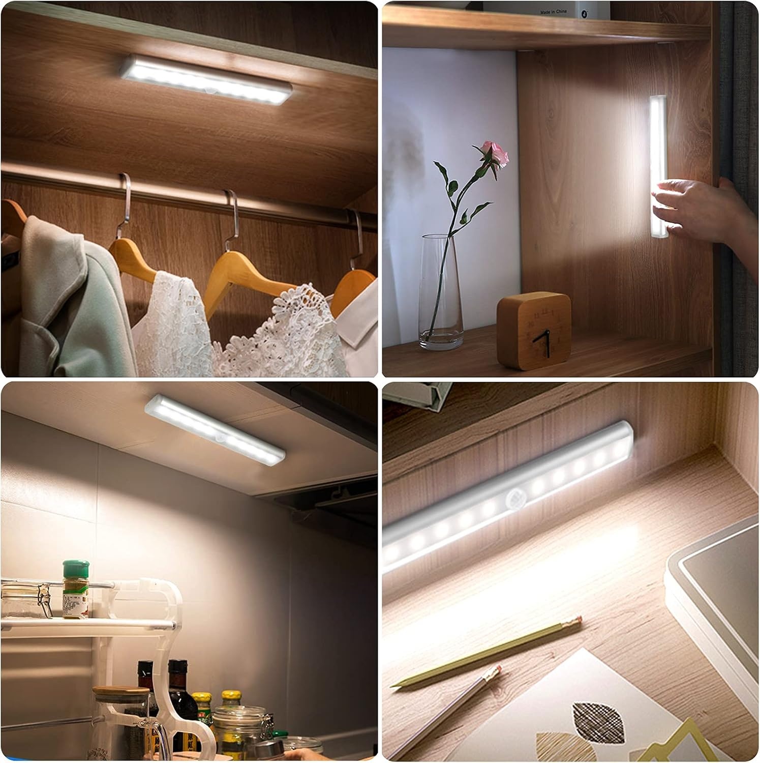 image:imageURPOWER Motion Sensor Light Indoor Motion Sensor Closet Lights Battery Operated Magnetic Under Cabinet Lights Strip Wireless Stick Up Night Lights Cool White 2 Pack
