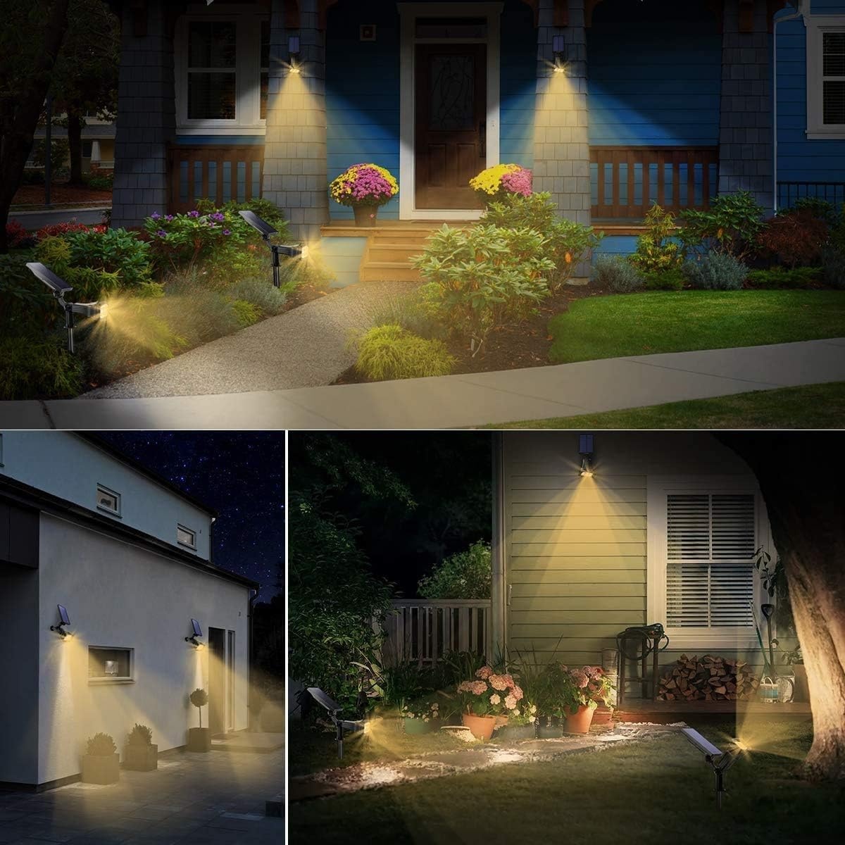 image:imageURPOWER Solar Lights Outdoor Adjustable Solar Spot Lights Outdoor Spotlight 2in1 Waterproof Solar Landscape Lights Wall Light DusktoDawn Solar Powered Lights for Yard Garden Warm White 1 Pack