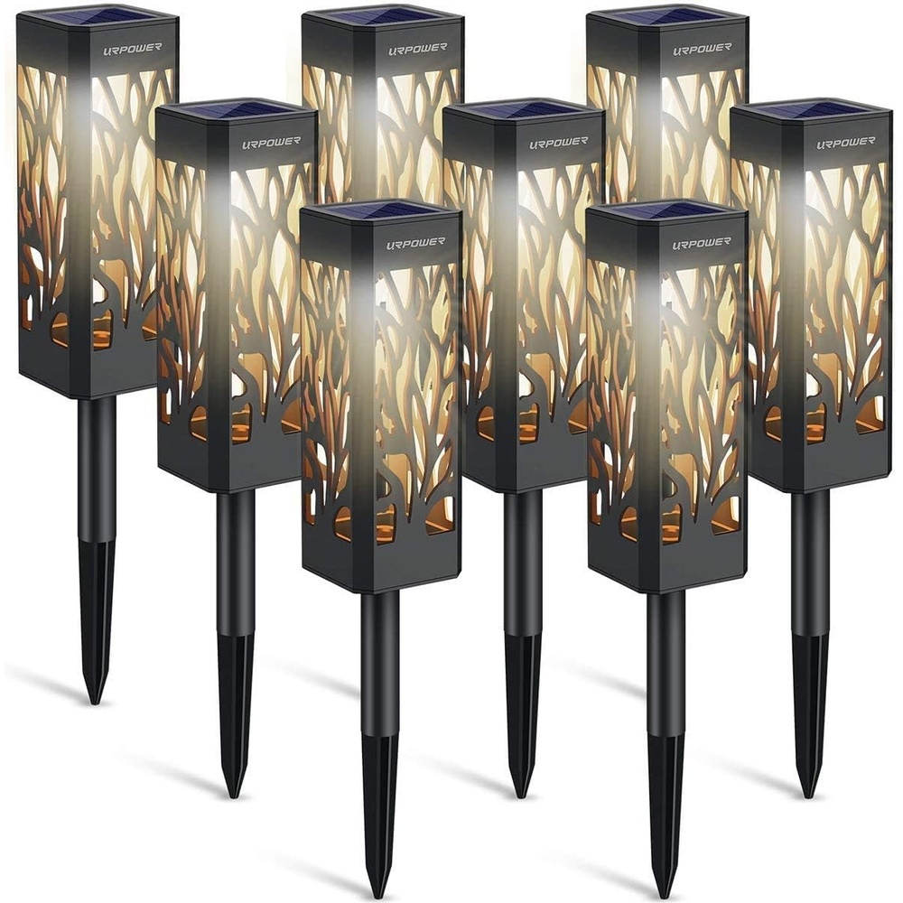image:imageURPOWER Solar Lights Outdoor Upgraded Solar Pathway Lights with Bigger Solar Panel amp Longer Working Time IP65 Waterproof Solar Garden Lights for Landscape Lawn Patio Path Driveway Warm White 8 Pack
