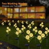 URPOWER 2 Pack 36 LED Solar Garden Lights with 2 Modes, 3-in-1 Solar Dandelion Flowers IP65 Waterproof Solar Powered Outdoor Lights for Garden, Yard Decor (Warm White)