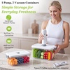 URPOWER Compact Vacuum Sealer Set with 2 Vacuum Containers for Food Storage (34 fl oz & 68 fl oz), Handheld Portable Vacuum Pump Vacuum Food Sealer Machine for Food Storage, Travel & Meal Prep