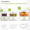 URPOWER Glass Vacuum Seal Containers for Food Storage, 3PCS Set(S,M,L) with Lids, Airtight Food Storage Containers, Stackable Vacuum Containers for Leftovers, Meal Prep, Fridge, Freezer & Pantry