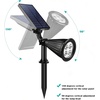 URPOWER Solar Lights Outdoor, 2-in-1 Solar Spot Lights Waterproof with 2 Lighting Modes, Adjustable Solar Powered Spotlights Auto On/Off Landscape Lights for Yard Garden Pathway, 2 Pack (Warm White)(Cool White)