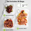 URPOWER Vacuum Sealer Bags for Food 30 PCS with 2 Clips – 10″x11” Reusable Vacuum Seal Bags Food Storage Vacuum Bags for Sous Vide Freezer Microwave(56)