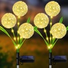 URPOWER 2 Pack 36 LED Solar Garden Lights with 2 Modes, 3-in-1 Solar Dandelion Flowers IP65 Waterproof Solar Powered Outdoor Lights for Garden, Yard Decor (Warm White)